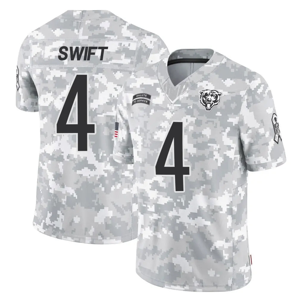 Punc C.Bears #4 D'Andre Swift Player Arctic Camo Salute to Service Limited Stitched Jerseys