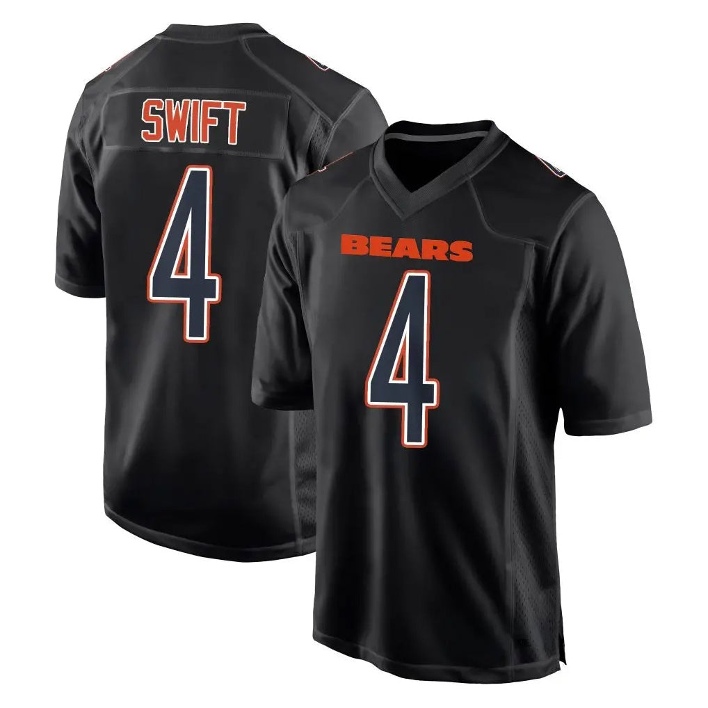 Punc C.Bears #4 D'Andre Swift Player Carbon Black Fashion Game Stitched Jerseys