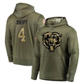 Punc C.Bears #4 D'Andre Swift Player Olive Salute to Service Pullover Hoodies Home Game Stitched Jerseys