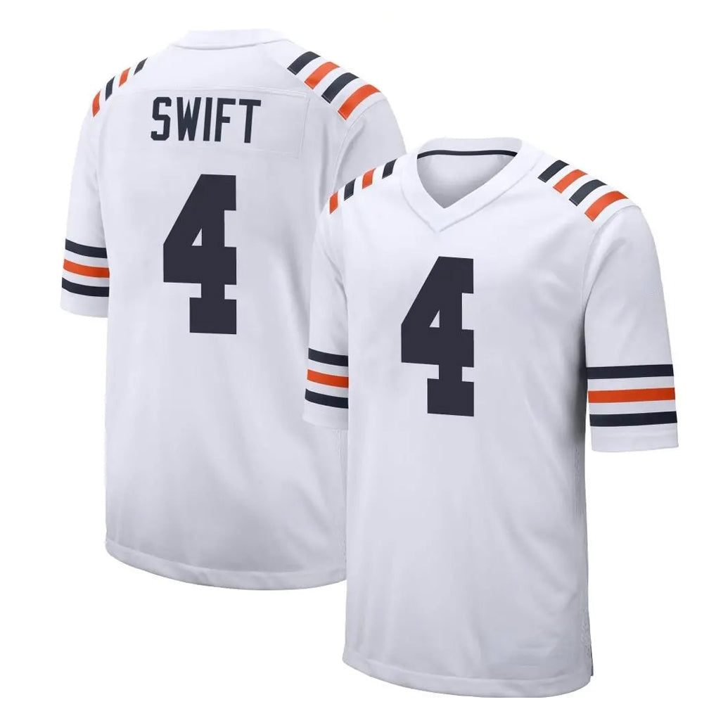 Punc C.Bears #4 D'Andre Swift Player White Classic Home Game Stitched Jerseys