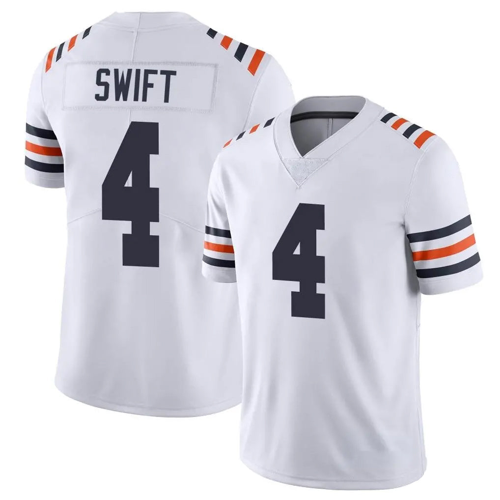Punc C.Bears #4 D'Andre Swift Player White Classic Vapor Limited Home Game Stitched Jerseys