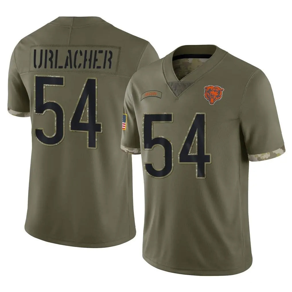 Punc C.Bears #54 Brian Urlacher Player Olive Salute to Service Limited Game Stitched Jerseys