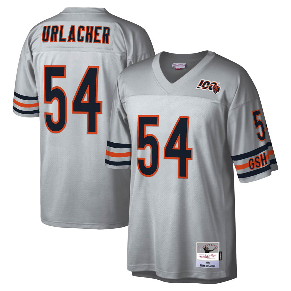 Punc C.Bears #54 Brian Urlacher Player Silver Mitchell & Ness Legacy Replica Stitched Jerseys