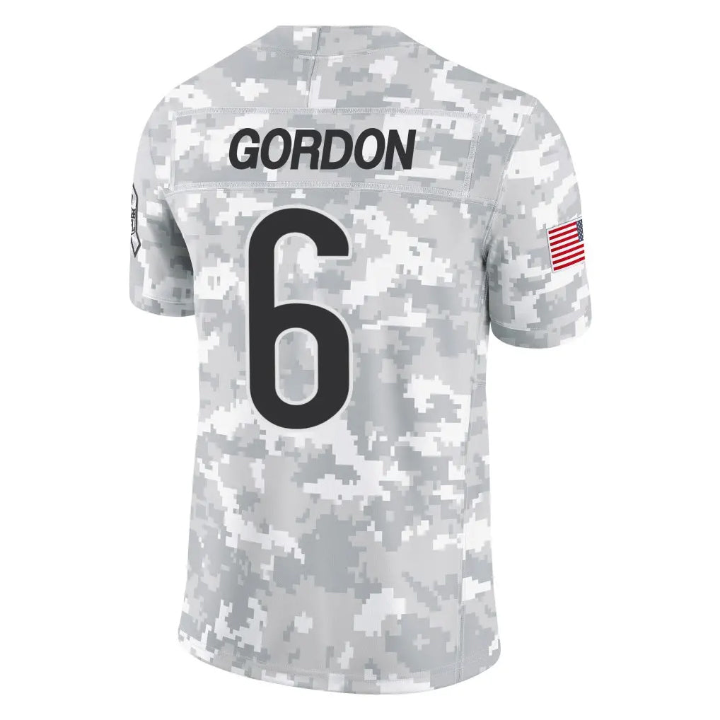 Punc C.Bears #6 Kyler Gordon Player Arctic Camo Salute to Service Limited Stitched Jerseys