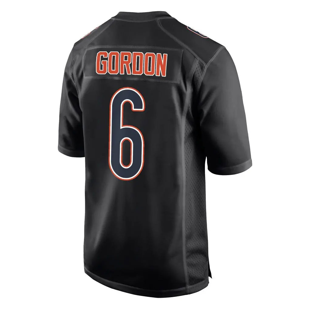 Punc C.Bears #6 Kyler Gordon Player Carbon Black Fashion Game Stitched Jerseys