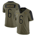 Punc C.Bears #6 Kyler Gordon Player Olive Salute to Service Limited Stitched Jerseys