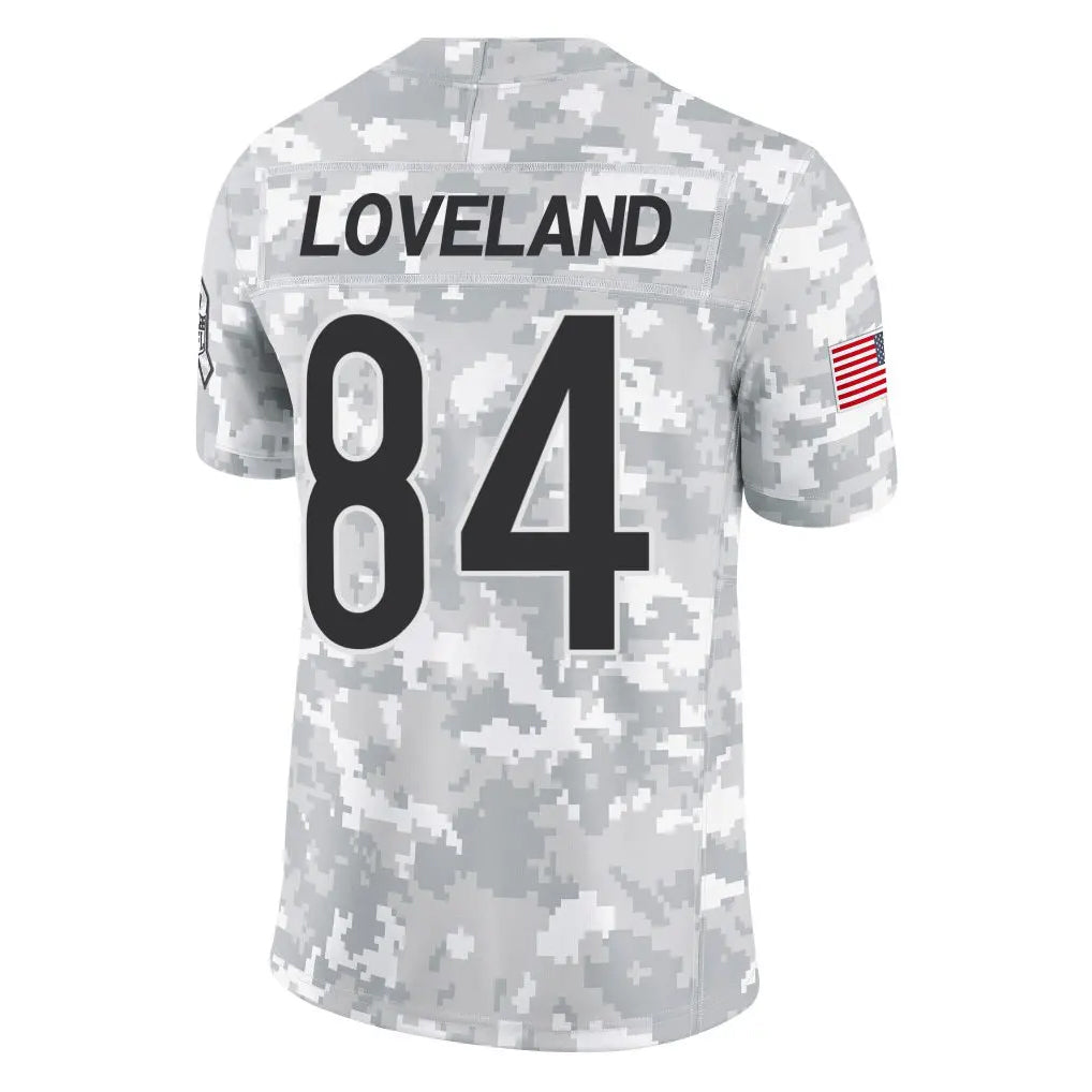 Punc C.Bears #84 Colston Loveland Player Arctic Camo Salute to Service Limited Stitched Jerseys