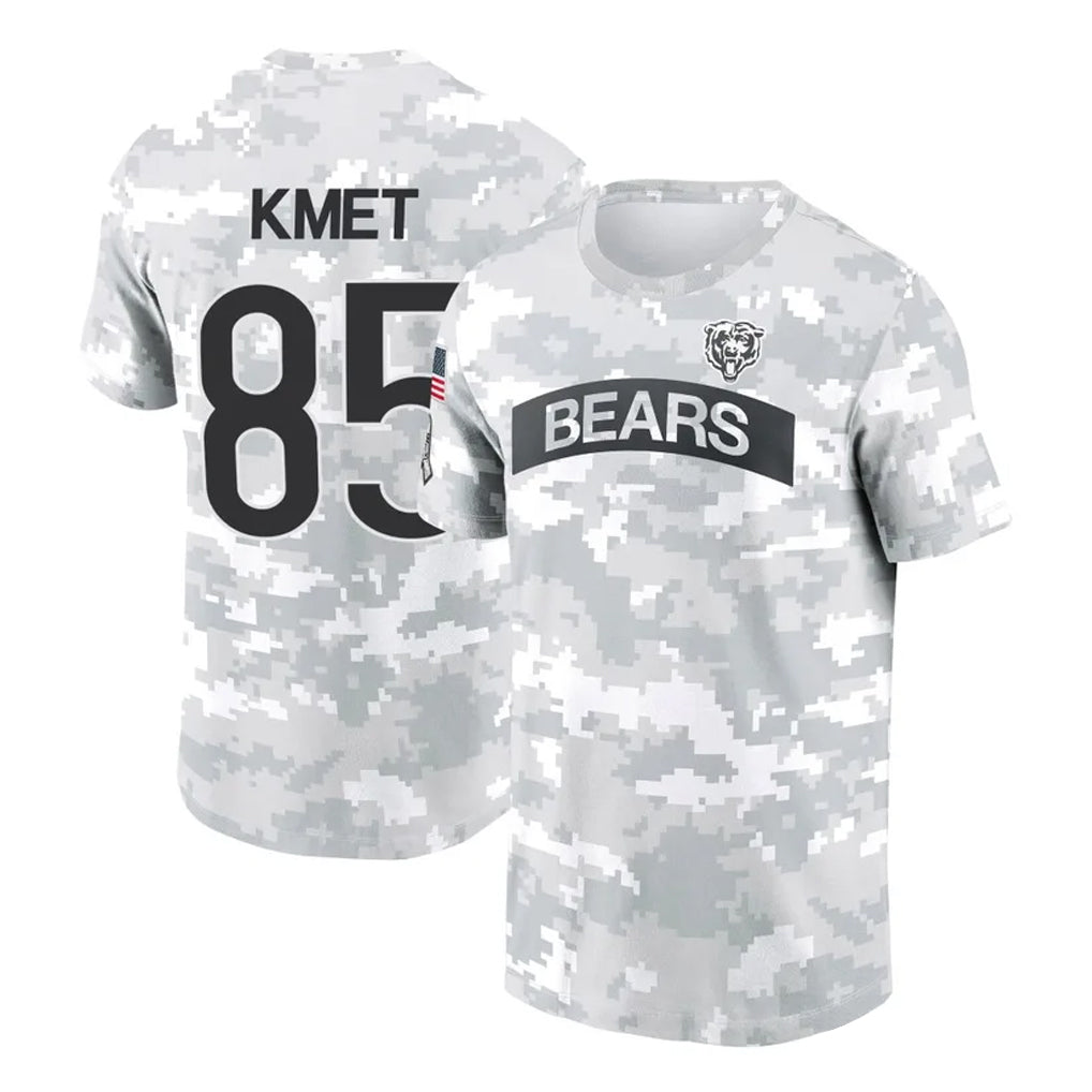 Punc C.Bears #85 Cole Kmet Player Arctic Camo Salute to Service Performance T-Shirt Limited Stitched Jerseys