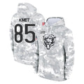 Punc C.Bears #85 Cole Kmet Player Arctic Camo Salute to Service Pullover Hoodies Limited Stitched Jerseys