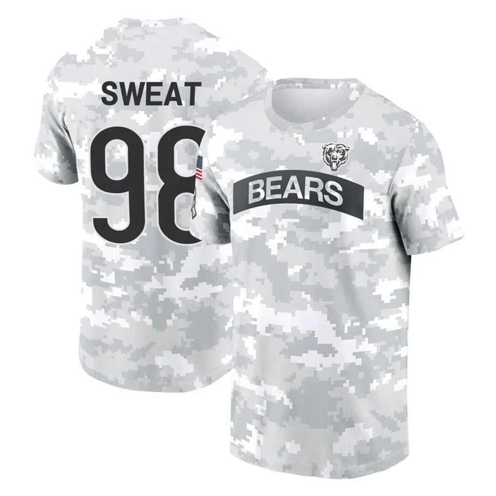 Punc C.Bears #98 Montez Sweat Player Arctic Camo Salute to Service Performance T-Shirt Limited Stitched Jerseys