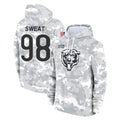Punc C.Bears #98 Montez Sweat Player Arctic Camo Salute to Service Pullover Hoodies Limited Stitched Jerseys