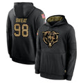 Punc C.Bears #98 Montez Sweat Player Black Salute to Service Pullover Hoodies Limited Stitched Jerseys