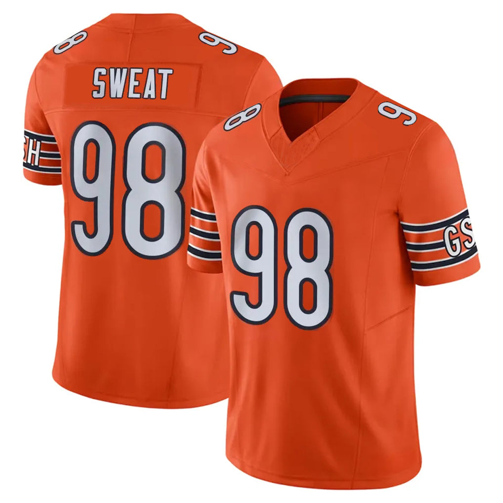 Punc C.Bears #98 Montez Sweat Player Orange Vapor F.U.S.E. Limited Home Game Stitched Jerseys