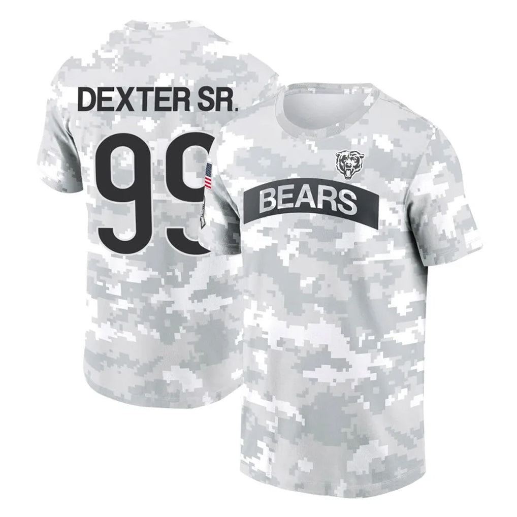 Punc C.Bears #99 Gervon Dexter Sr. Player Arctic Camo Salute to Service Performance T-Shirt Limited Stitched Jerseys