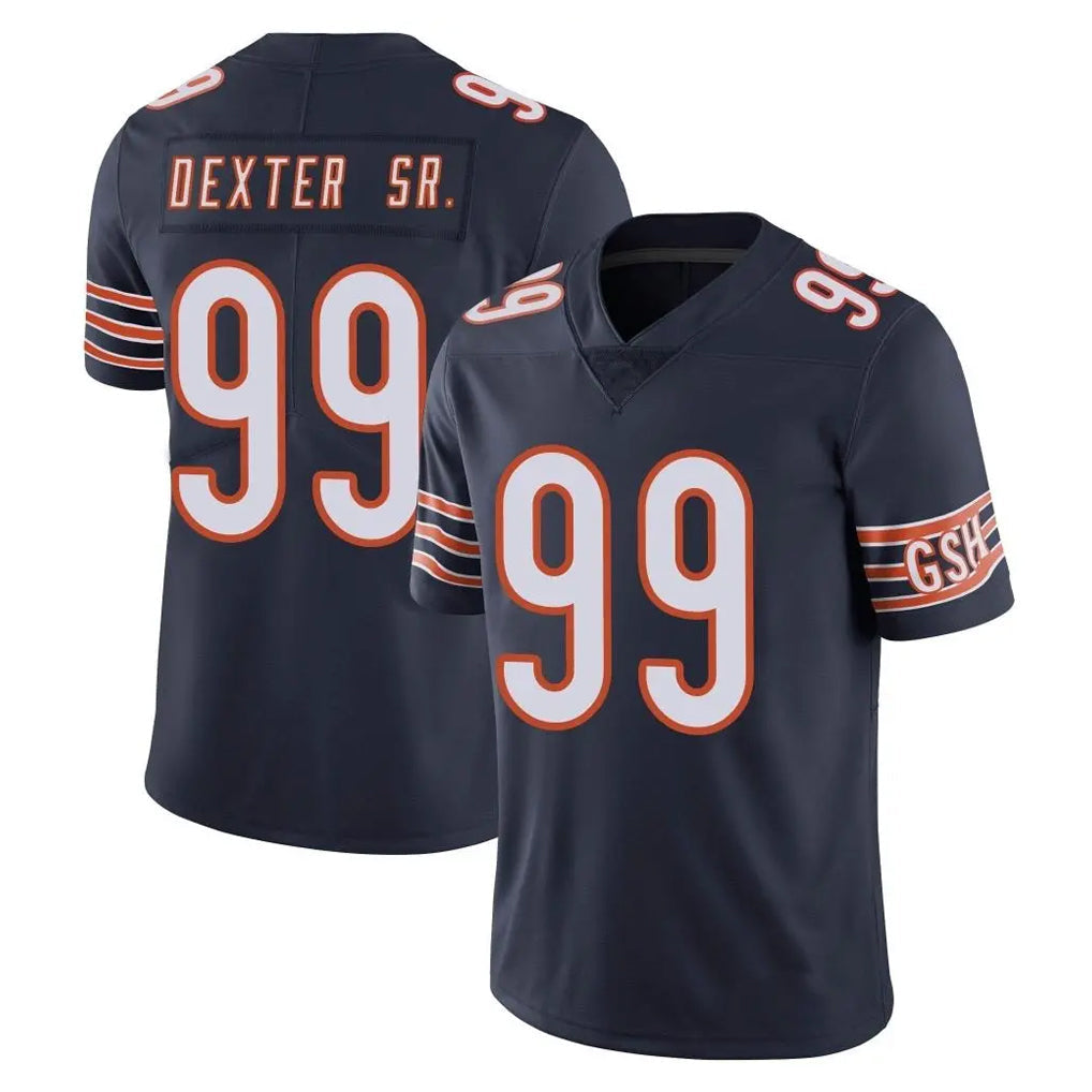 Punc C.Bears #99 Gervon Dexter Sr. Player Navy Vapor Untouchable Limited Home Game Stitched Jerseys