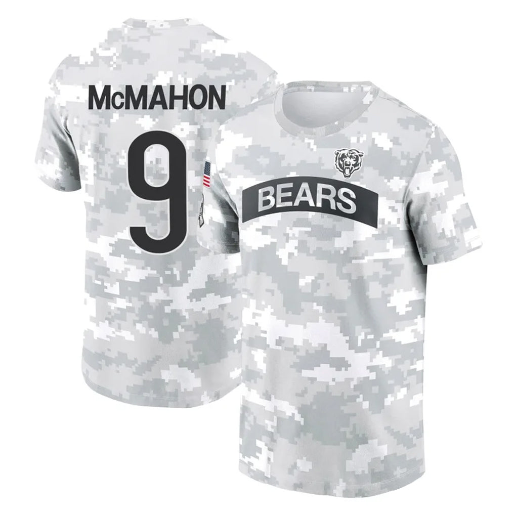 Punc C.Bears #9 Jim McMahon Player Arctic Camo Salute to Service Performance T-Shirt Limited Stitched Jerseys