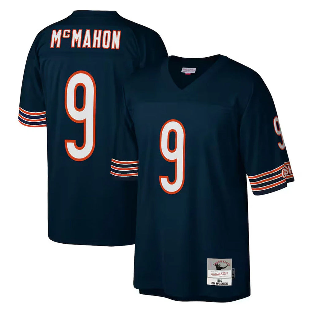 Punc C.Bears #9 Jim McMahon Player Navy Mitchell & Ness Navy Legacy Replica Stitched Jerseys