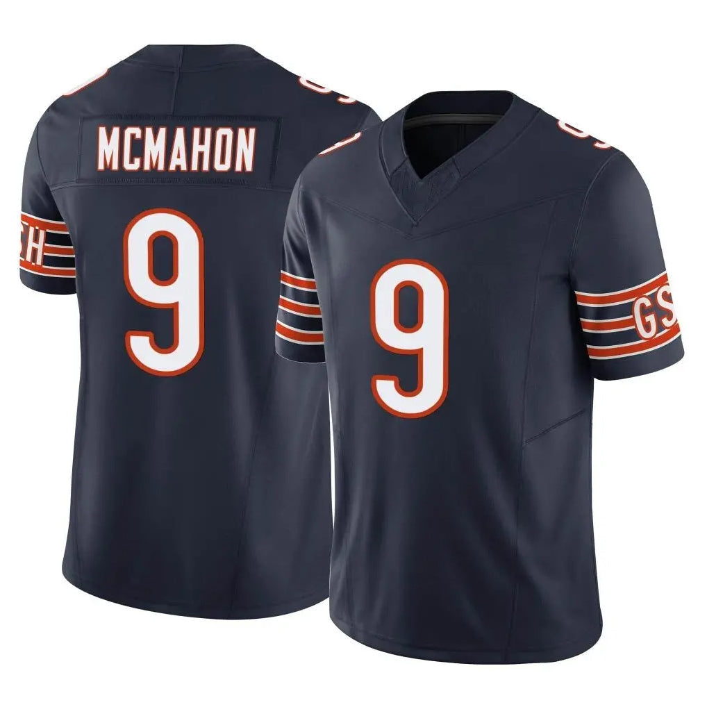 Punc C.Bears #9 Jim McMahon Player Navy Vapor F.U.S.E. Limited Home Game Stitched Jerseys