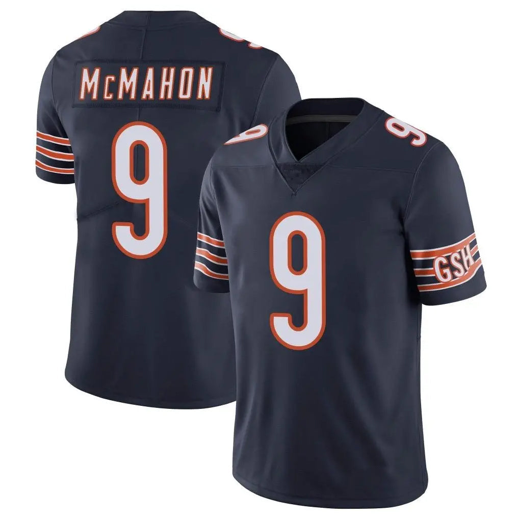 Punc C.Bears #9 Jim McMahon Player Navy Vapor Untouchable Limited Home Game Stitched Jerseys