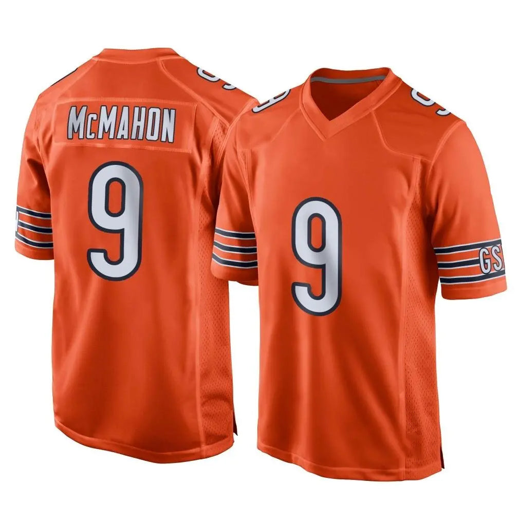 Punc C.Bears #9 Jim McMahon Player Orange Home Game Stitched Jerseys
