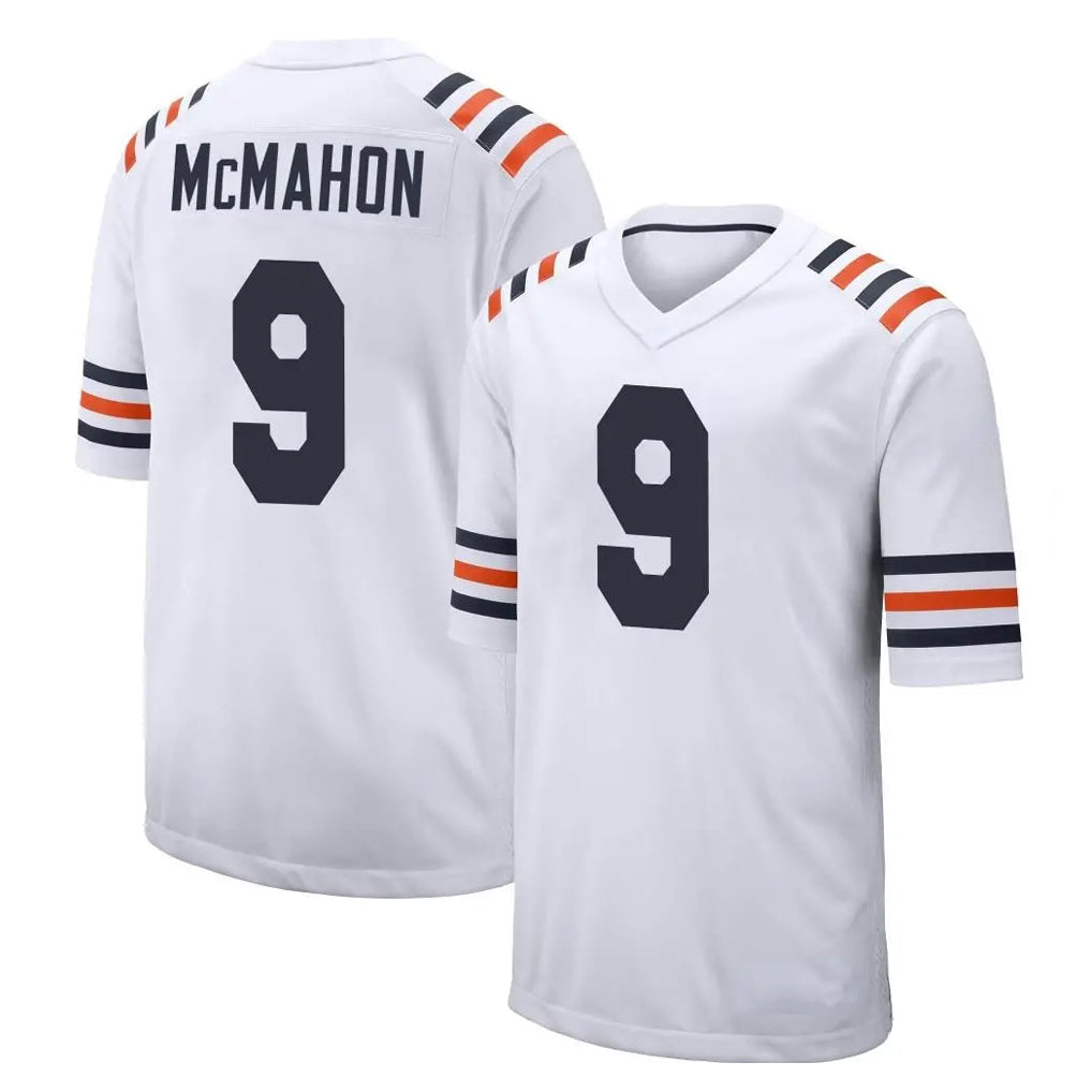 Punc C.Bears #9 Jim McMahon Player White Classic Home Game Stitched Jerseys