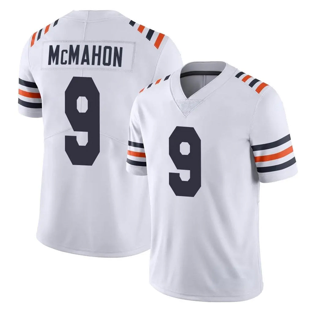 Punc C.Bears #9 Jim McMahon Player White Classic Vapor Limited Home Game Stitched Jerseys