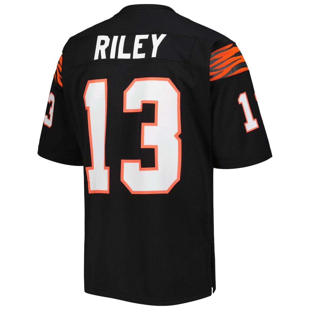 Punc C.Bengals 1981 #13 Ken Riley Mitchell & Ness Black Authentic Throwback Retired Player Jersey