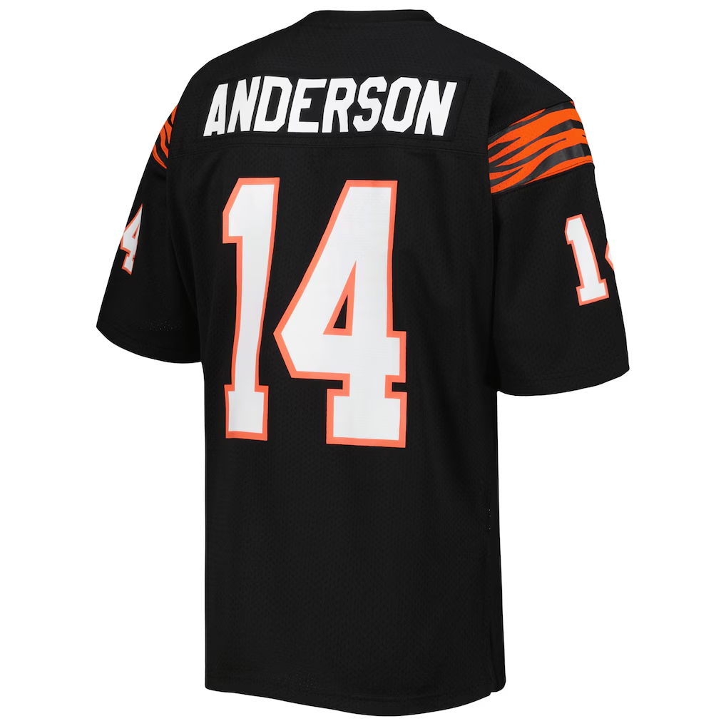 Punc C.Bengals 1981 #14 Ken Anderson Mitchell & Ness Black Authentic Throwback Retired Player Jersey
