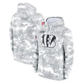 Punc C.Bengals Arctic Camo Salute to Service Pullover Hoodie Limited Blank Player Stitched Jerseys