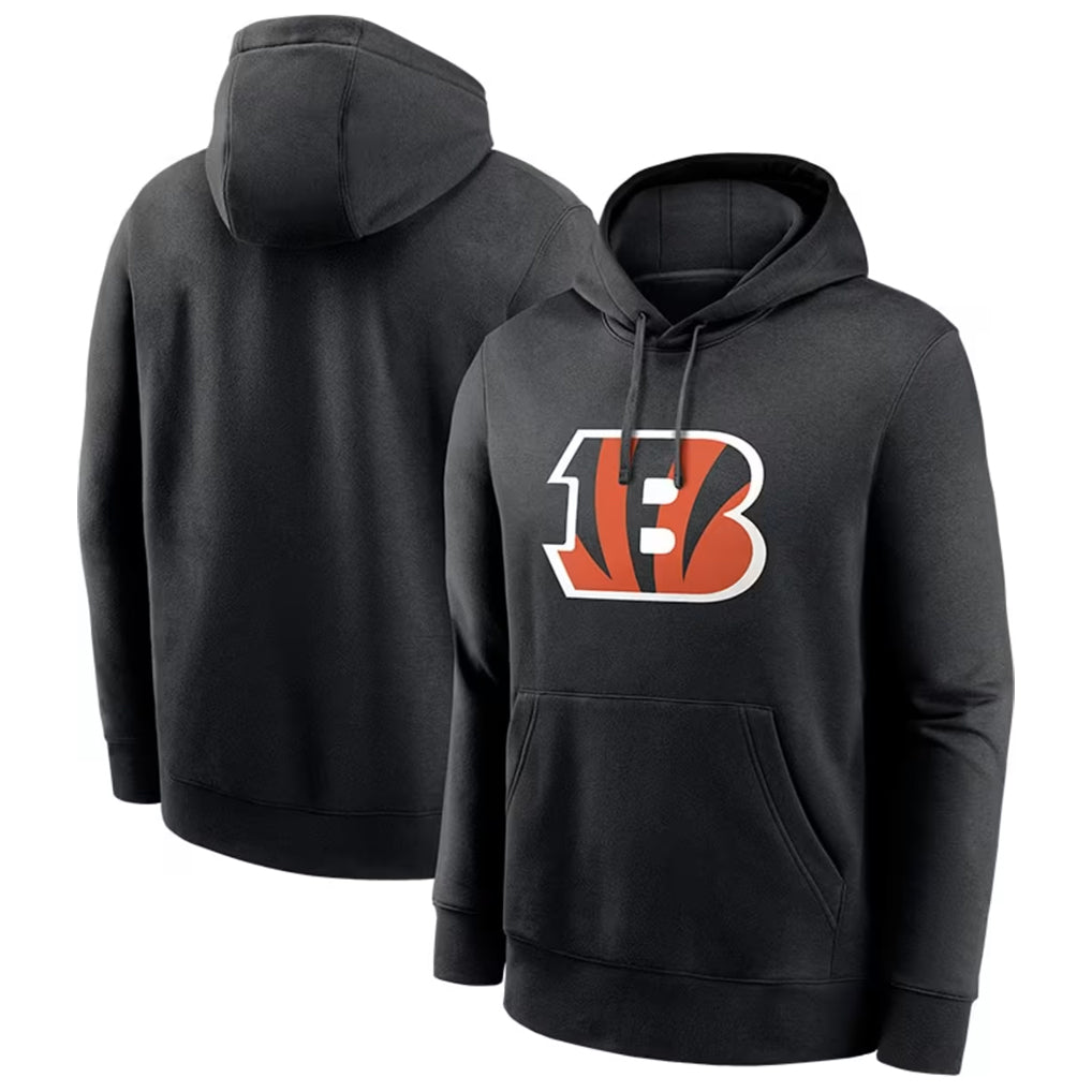 Punc C.Bengals Black Long Sleeve Hoodie Blank Player Stitched Jerseys