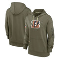 Punc C.Bengals Olive Salute to Service Performance Pullover Hoodie Limited Blank Player Stitched Jerseys