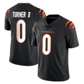 Punc C.Bengals #0 DJ Turner II Player Black Vapor Untouchable Limited Home Game Stitched Jerseys