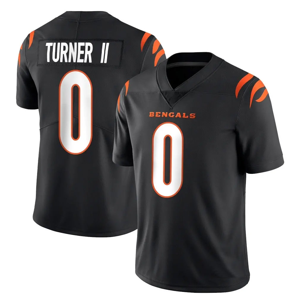 Punc C.Bengals #0 DJ Turner II Player Black Vapor Untouchable Limited Home Game Stitched Jerseys
