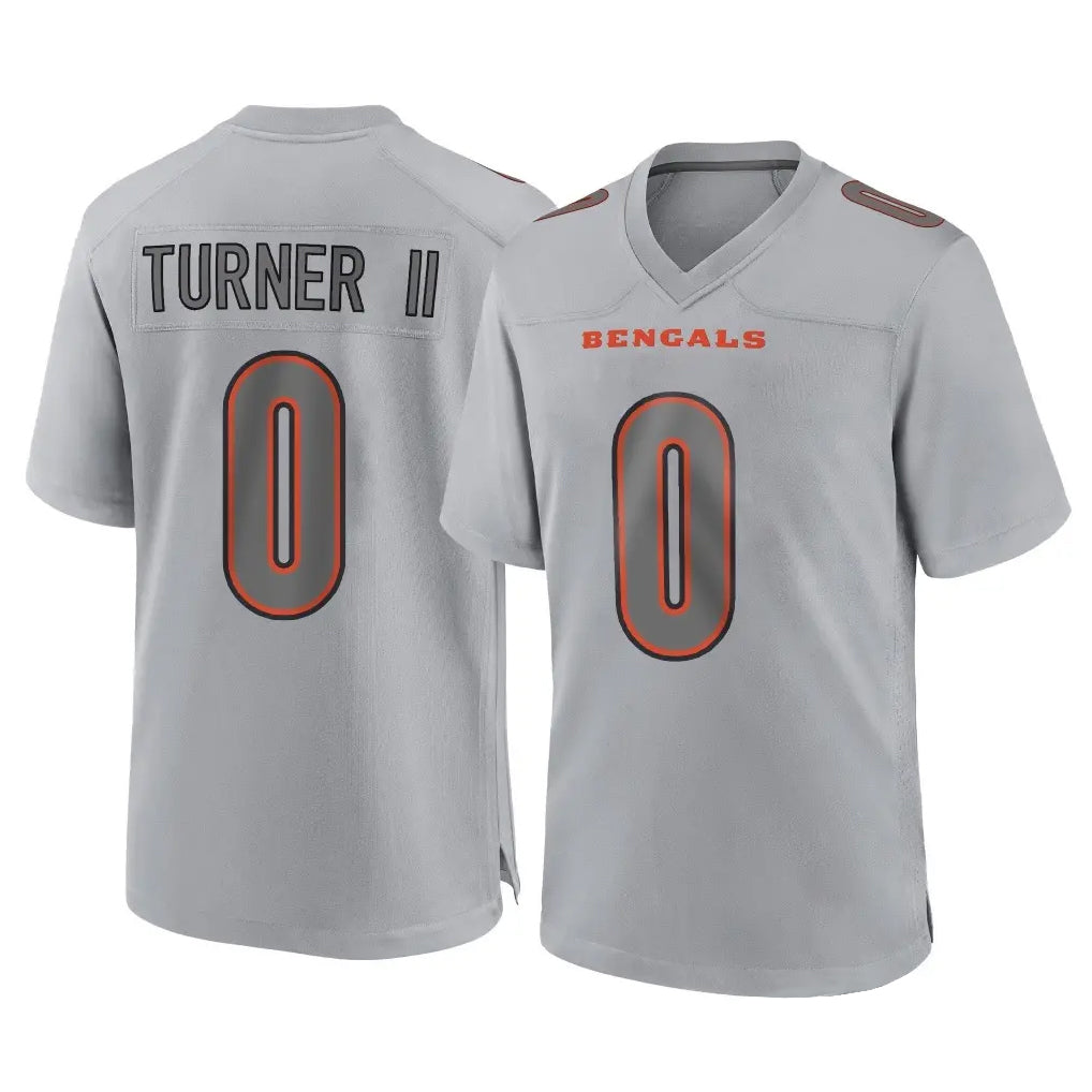 Punc C.Bengals #0 DJ Turner II Player Gray Atmosphere Fashion Game Stitched Jerseys