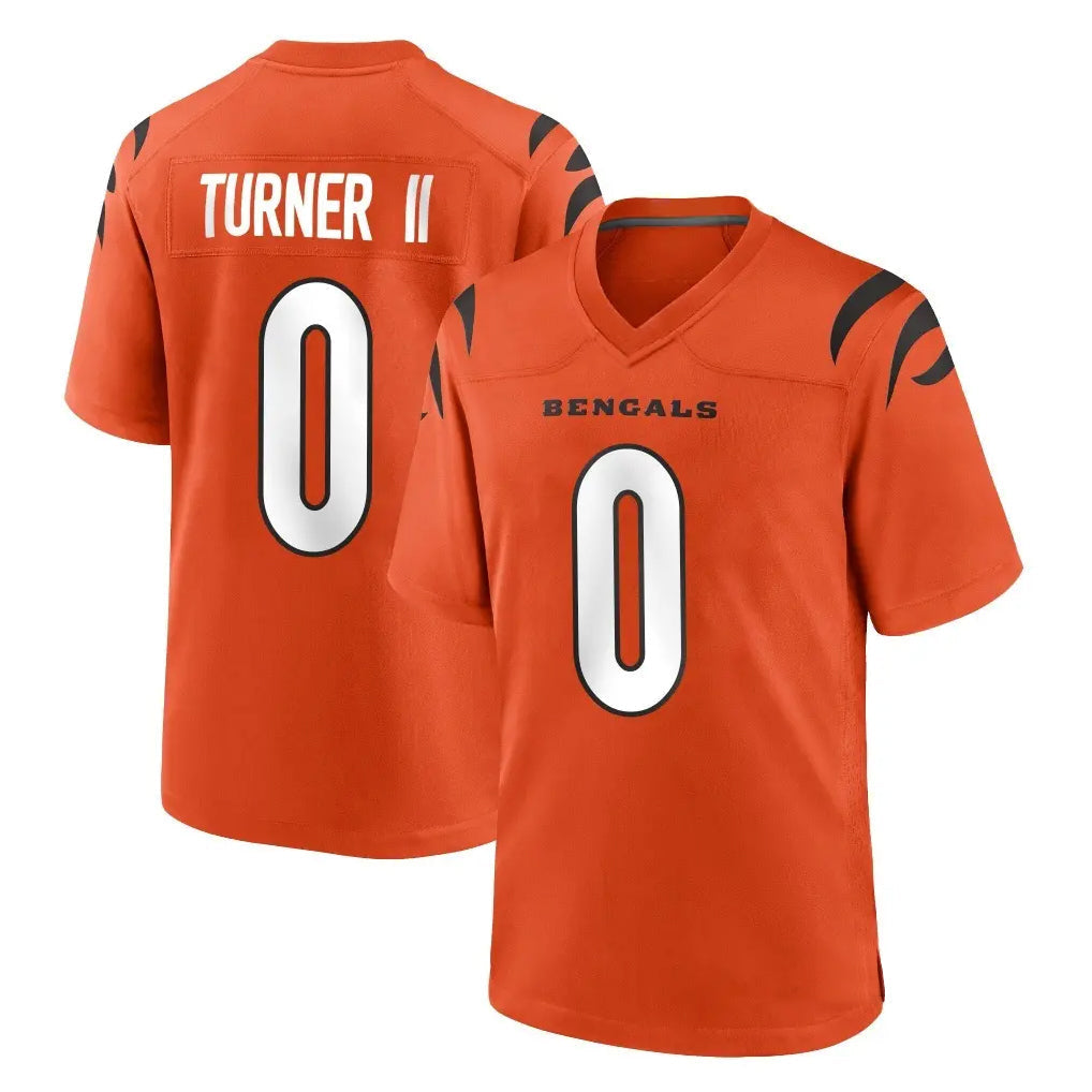 Punc C.Bengals #0 DJ Turner II Player Orange Home Game Stitched Jerseys