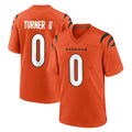 Punc C.Bengals #0 DJ Turner II Player Orange Home Game Stitched Jerseys