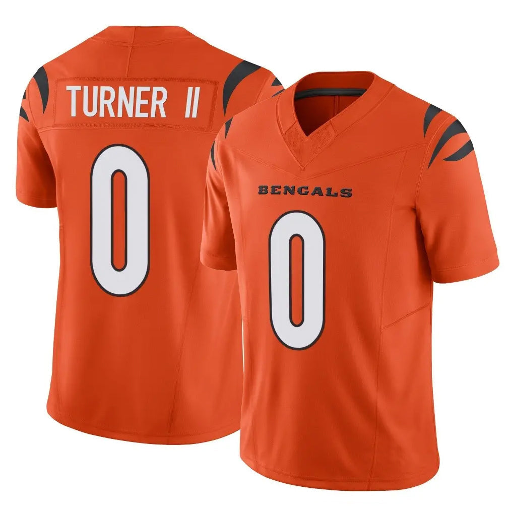 Punc C.Bengals #0 DJ Turner II Player Orange Vapor F.U.S.E. Limited Home Game Stitched Jerseys
