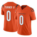 Punc C.Bengals #0 DJ Turner II Player Orange Vapor F.U.S.E. Limited Home Game Stitched Jerseys