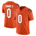 Punc C.Bengals #0 DJ Turner II Player Orange Vapor Untouchable Limited Home Game Stitched Jerseys