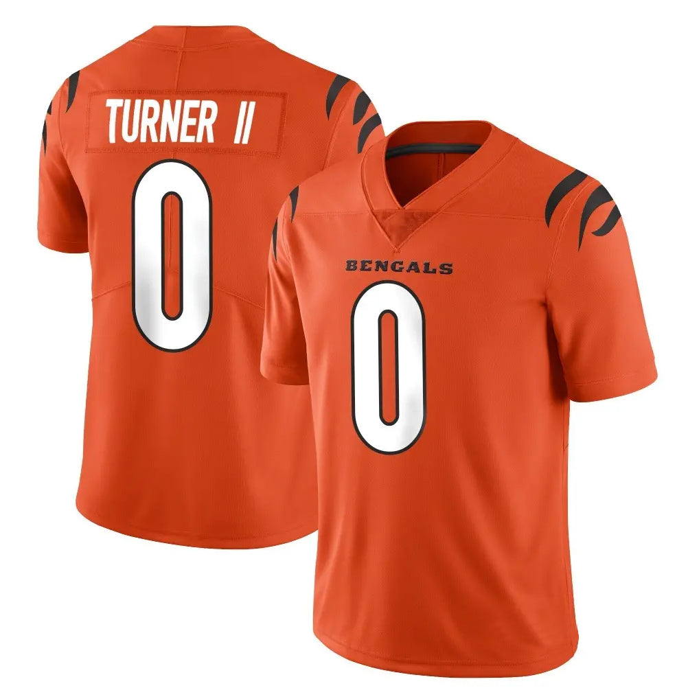 Punc C.Bengals #0 DJ Turner II Player Orange Vapor Untouchable Limited Home Game Stitched Jerseys