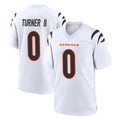 Punc C.Bengals #0 DJ Turner II Player White Home Game Stitched Jerseys