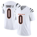 Punc C.Bengals #0 DJ Turner II Player White Vapor F.U.S.E. Limited Home Game Stitched Jerseys