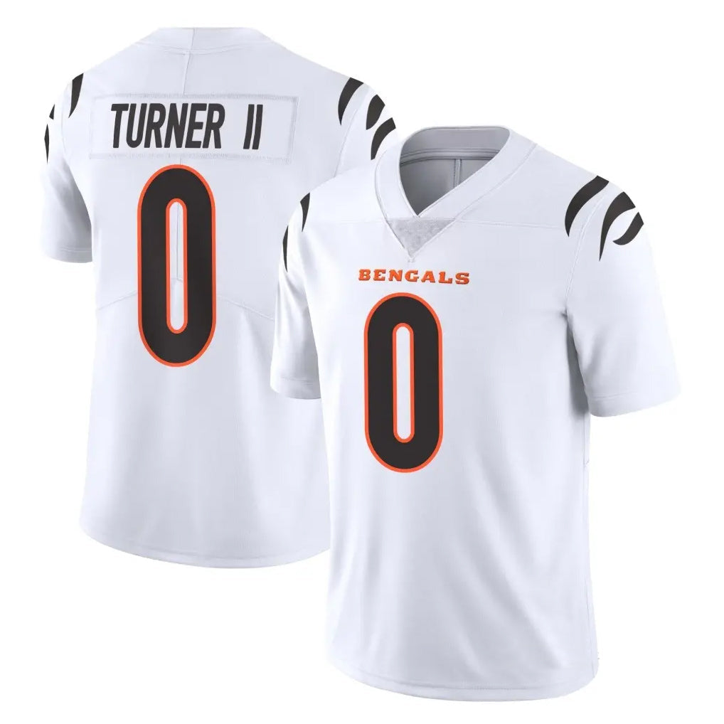 Punc C.Bengals #0 DJ Turner II Player White Vapor Untouchable Limited Home Game Stitched Jerseys