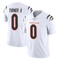 Punc C.Bengals #0 DJ Turner II Player White Vapor Untouchable Limited Home Game Stitched Jerseys