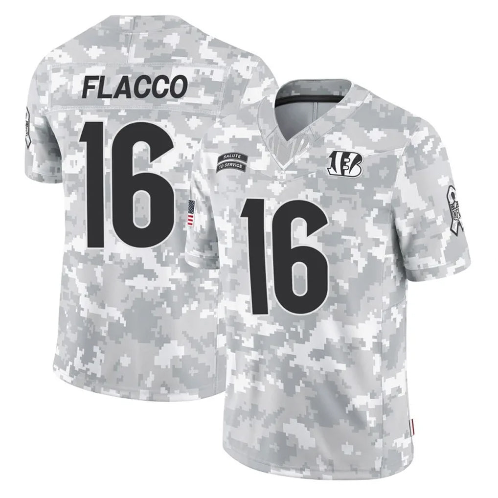 Punc C.Bengals #16 Joe Flacco Player Arctic Camo Salute to Service Limited Stitched Jerseys