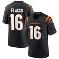 Punc C.Bengals #16 Joe Flacco Player Black Home Game Stitched Jerseys