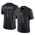 Punc C.Bengals #16 Joe Flacco Player Black Reflective Limited Game Stitched Jerseys