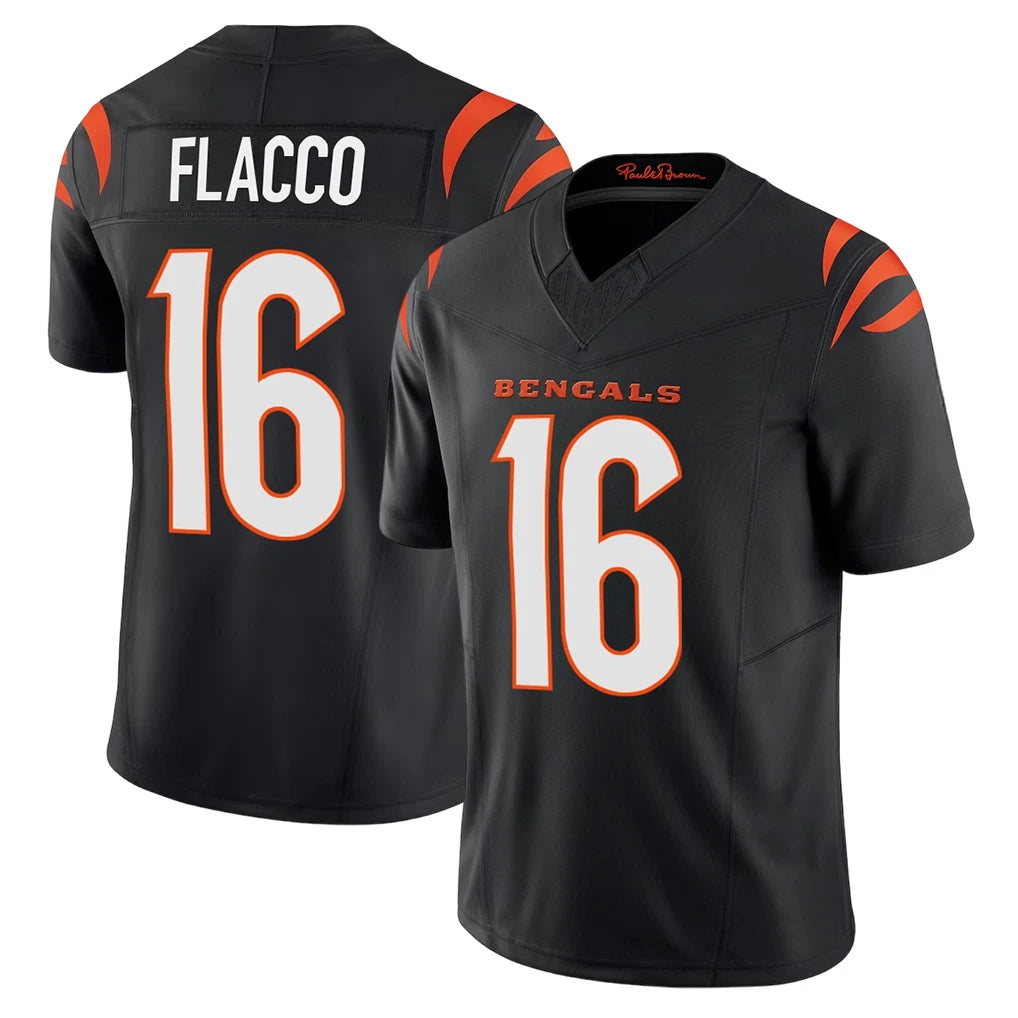 Punc C.Bengals #16 Joe Flacco Player Black Vapor F.U.S.E. Limited Home Game Stitched Jerseys