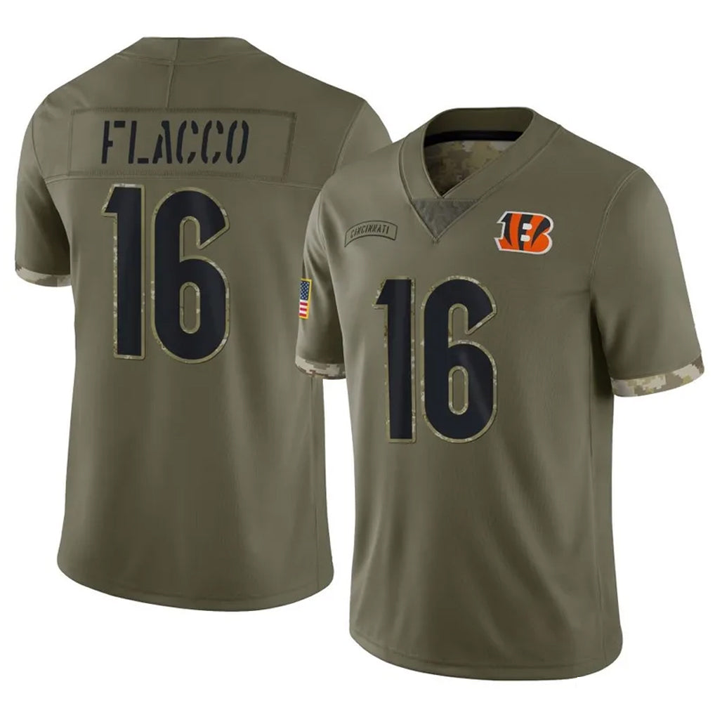 Punc C.Bengals #16 Joe Flacco Player Olive Salute to Service Limited Game Stitched Jerseys