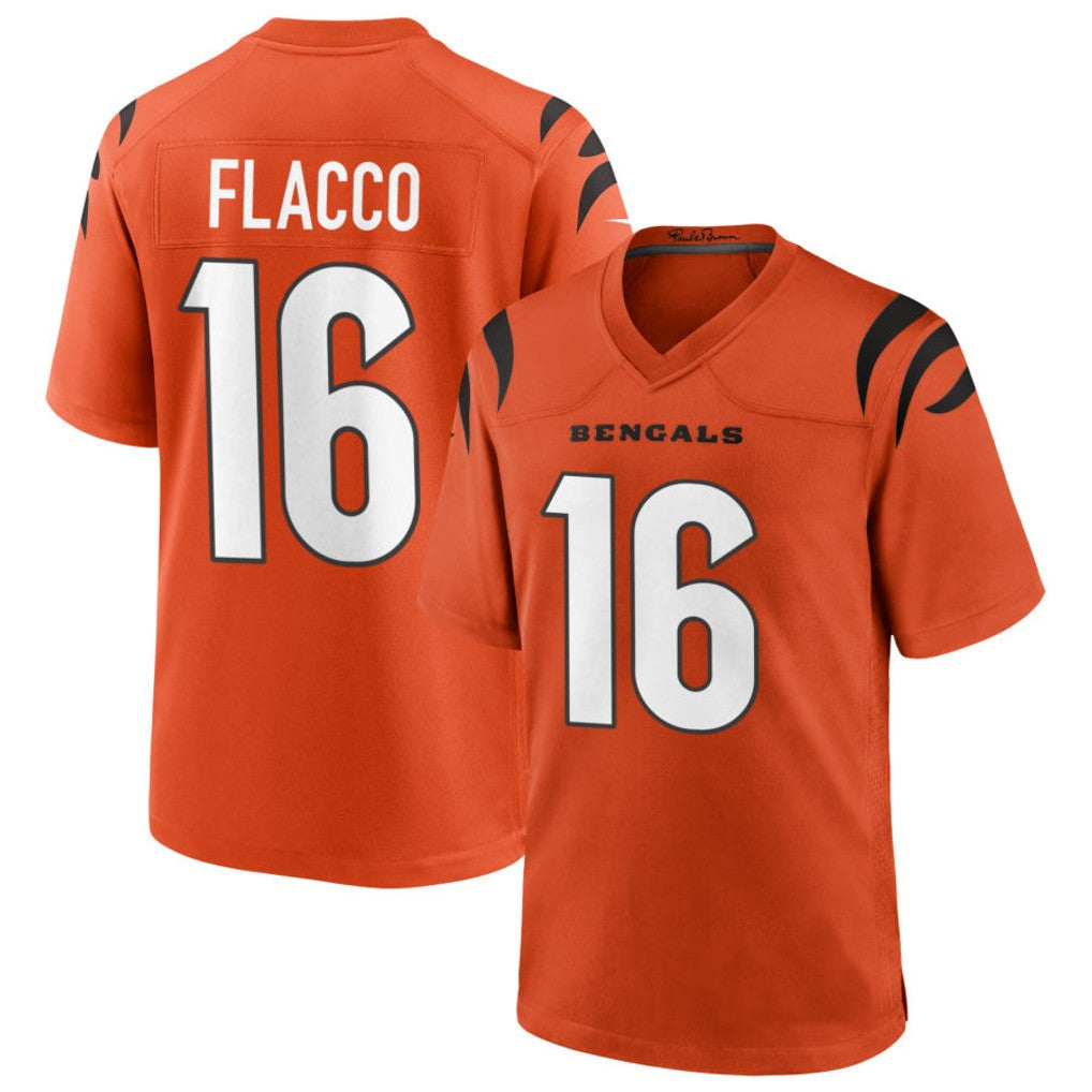 Punc C.Bengals #16 Joe Flacco Player Orange Home Game Stitched Jerseys